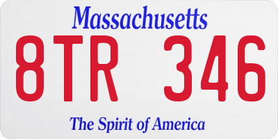 MA license plate 8TR346