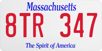 MA license plate 8TR347
