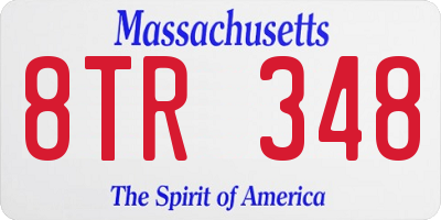 MA license plate 8TR348