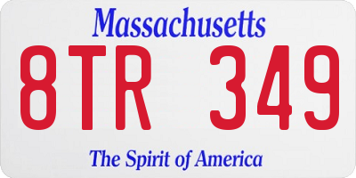 MA license plate 8TR349