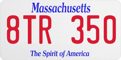 MA license plate 8TR350