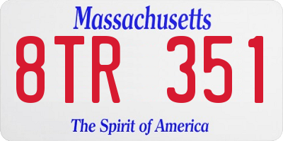 MA license plate 8TR351