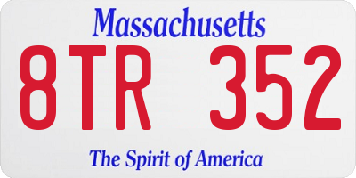 MA license plate 8TR352