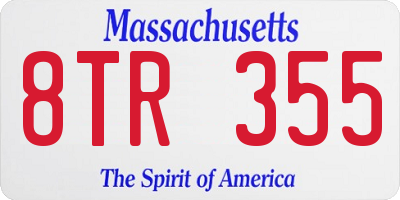MA license plate 8TR355