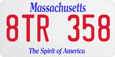 MA license plate 8TR358