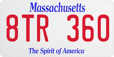 MA license plate 8TR360