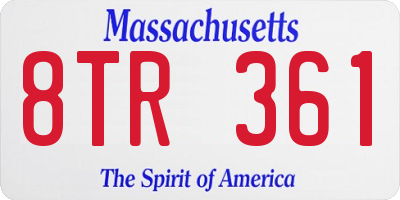 MA license plate 8TR361