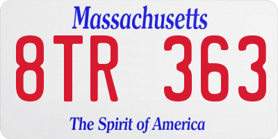 MA license plate 8TR363
