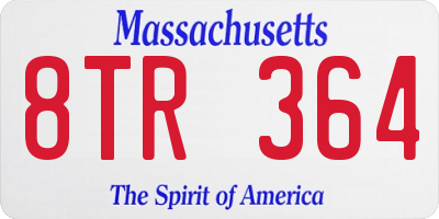 MA license plate 8TR364