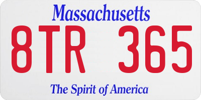 MA license plate 8TR365