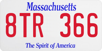 MA license plate 8TR366