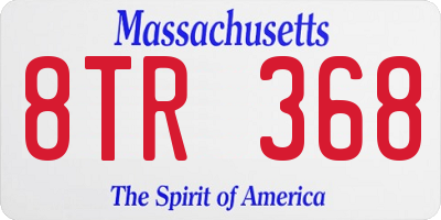 MA license plate 8TR368