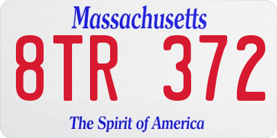 MA license plate 8TR372