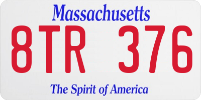 MA license plate 8TR376