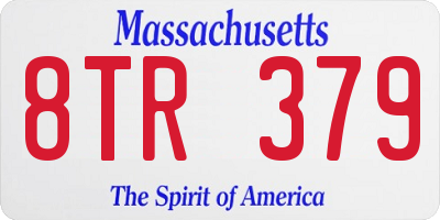 MA license plate 8TR379
