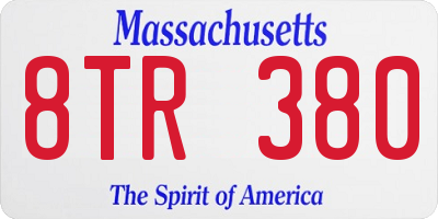 MA license plate 8TR380