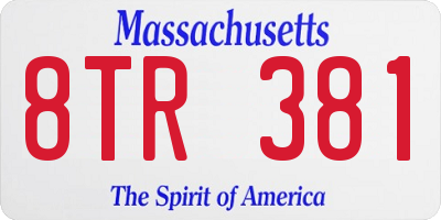 MA license plate 8TR381