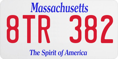 MA license plate 8TR382