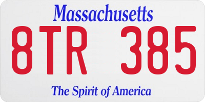 MA license plate 8TR385