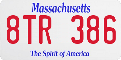 MA license plate 8TR386