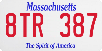 MA license plate 8TR387