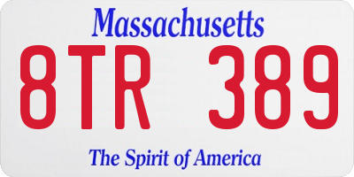 MA license plate 8TR389