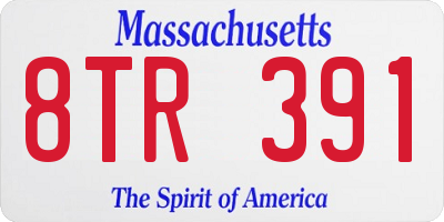MA license plate 8TR391