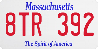 MA license plate 8TR392