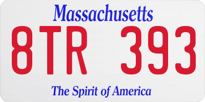 MA license plate 8TR393