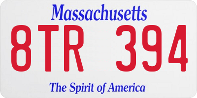 MA license plate 8TR394