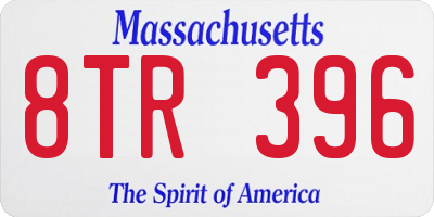 MA license plate 8TR396