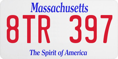 MA license plate 8TR397