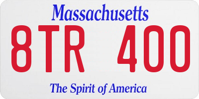 MA license plate 8TR400