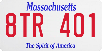 MA license plate 8TR401