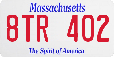 MA license plate 8TR402