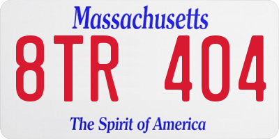 MA license plate 8TR404