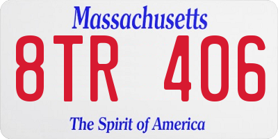 MA license plate 8TR406