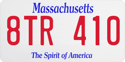MA license plate 8TR410