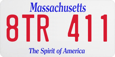 MA license plate 8TR411