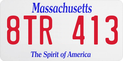 MA license plate 8TR413