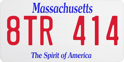 MA license plate 8TR414