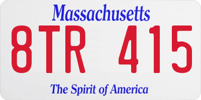MA license plate 8TR415