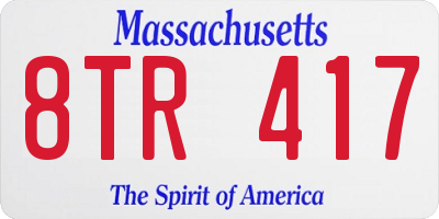 MA license plate 8TR417