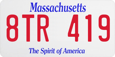 MA license plate 8TR419