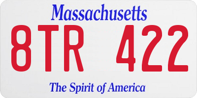 MA license plate 8TR422