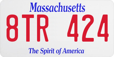 MA license plate 8TR424