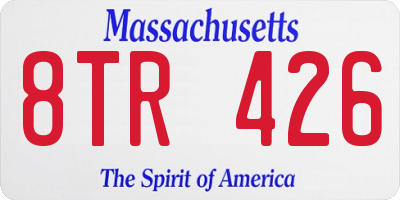 MA license plate 8TR426