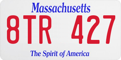 MA license plate 8TR427