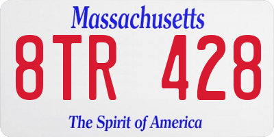 MA license plate 8TR428