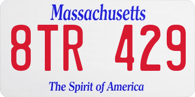 MA license plate 8TR429